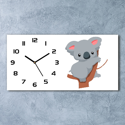 Orologio rettangolare con decorazione di un koala su un albero
