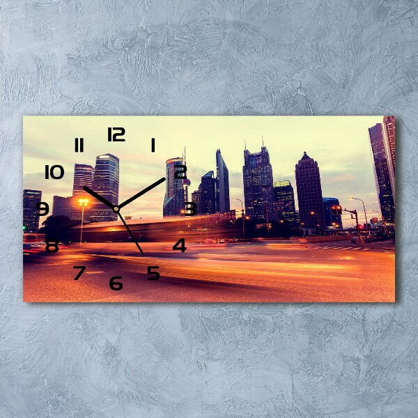 Orologio rettangolare con quadrante ispirato a Shanghai di notte