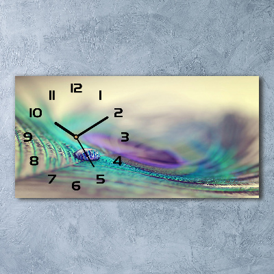 Orologio orizzontale con decorazione a forma di goccia su una piuma