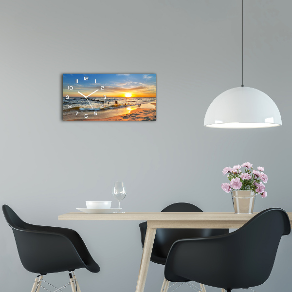 Orologio orizzontale con motivo 'Spiaggia al tramonto'