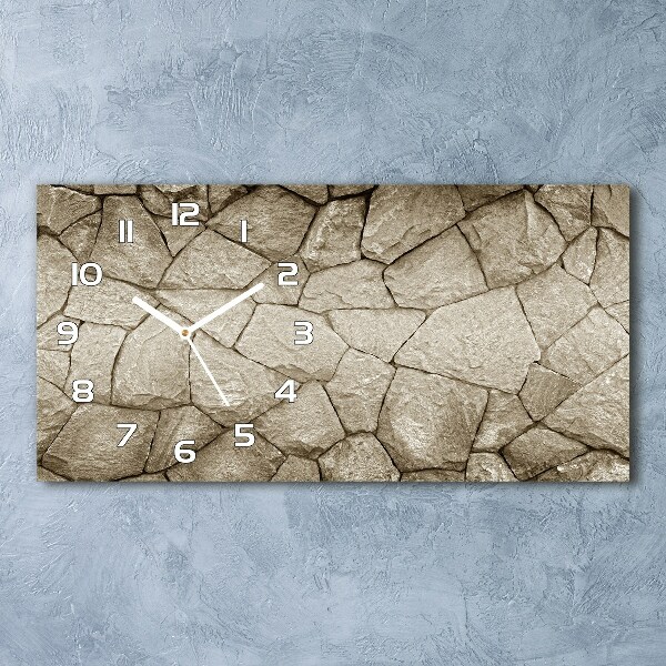 Orologio rettangolare con quadrante effetto muro di pietra