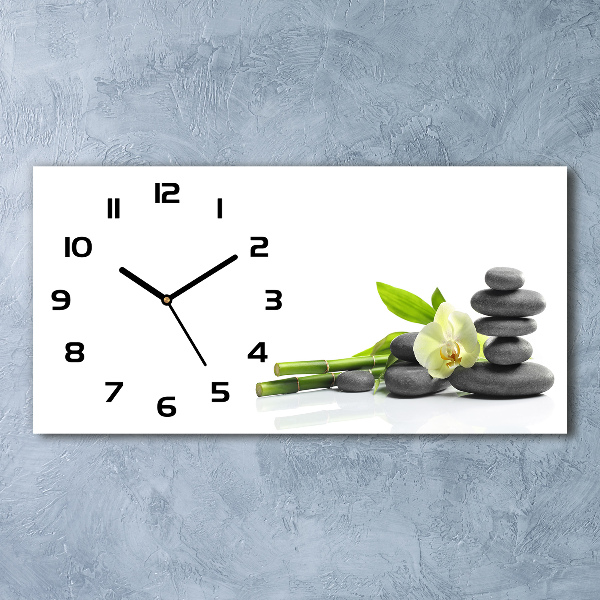 Orologio rettangolare con quadrante decorato con motivo orchidea