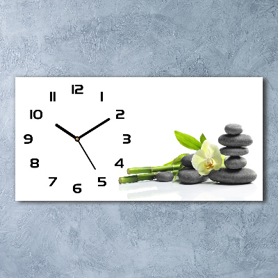 Orologio rettangolare con quadrante decorato con motivo orchidea