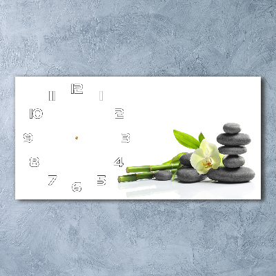 Orologio rettangolare con quadrante decorato con motivo orchidea