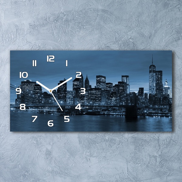 Orologio orizzontale con grafica New York di notte
