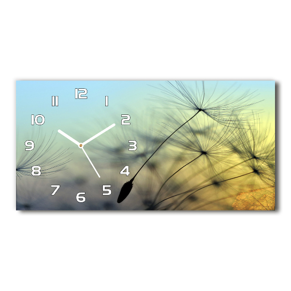 Orologio rettangolare con quadrante decorato da semi di tarassaco