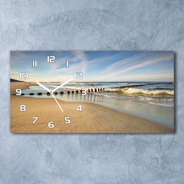 Orologio rettangolare con motivo della spiaggia sul Mar Baltico