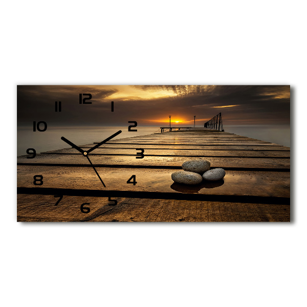 Orologio orizzontale con quadrante in molo di legno