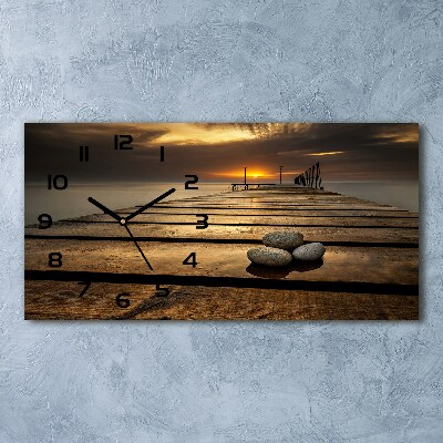 Orologio orizzontale con quadrante in molo di legno