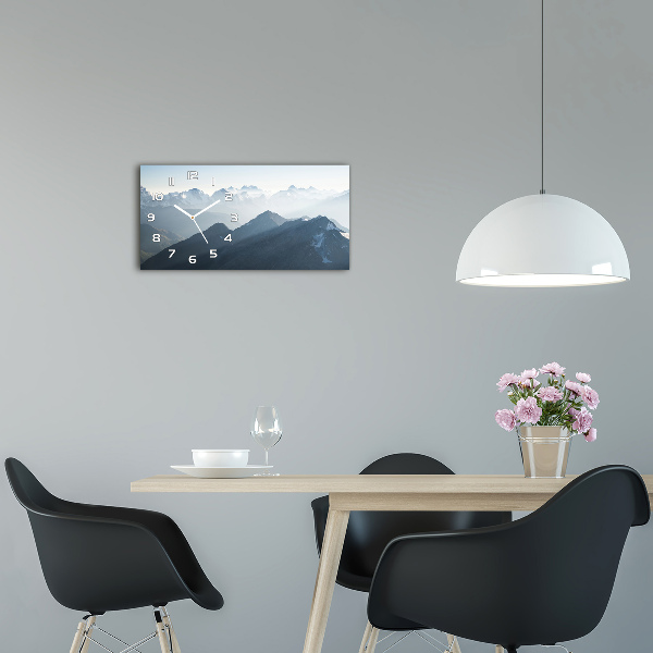 Orologio rettangolare con quadrante con motivo di cime montuose