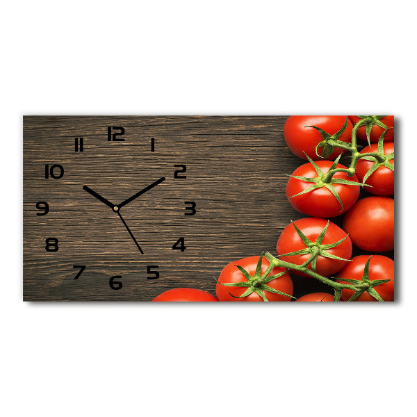 Orologio orizzontale con stampa di pomodori su sfondo effetto legno
