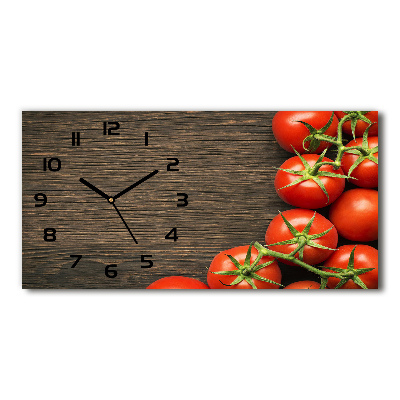 Orologio orizzontale con stampa di pomodori su sfondo effetto legno