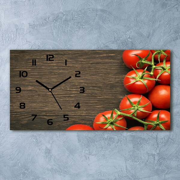 Orologio orizzontale con stampa di pomodori su sfondo effetto legno