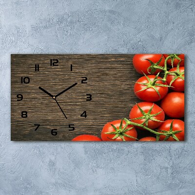 Orologio orizzontale con stampa di pomodori su sfondo effetto legno