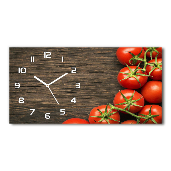 Orologio orizzontale con stampa di pomodori su sfondo effetto legno