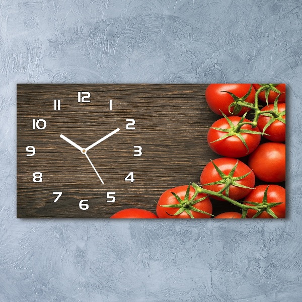 Orologio orizzontale con stampa di pomodori su sfondo effetto legno