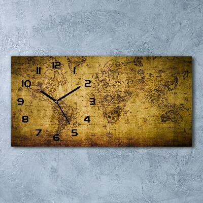 Orologio orizzontale con motivo di vecchia mappa del mondo