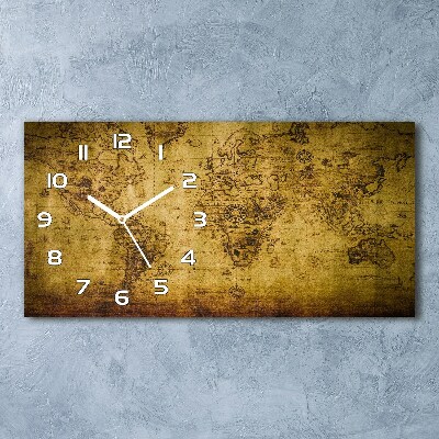 Orologio orizzontale con motivo di vecchia mappa del mondo