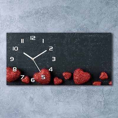 Orologio orizzontale con motivo di cuori sulla scacchiera