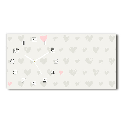 Orologio rettangolare con quadrante decorato con motivo a cuori