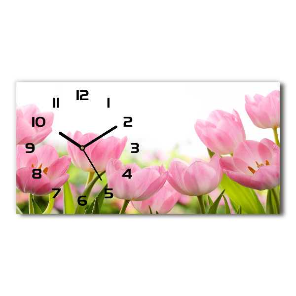 Orologio orizzontale con motivo floreale rosa per giardino