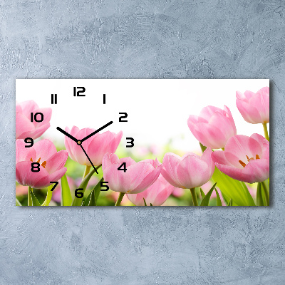 Orologio orizzontale con motivo floreale rosa per giardino