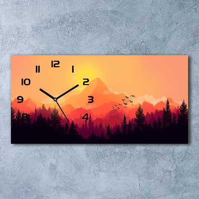 Orologio orizzontale con decorazione a paesaggio montano