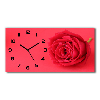 Orologio orizzontale con motivo di rosa rossa