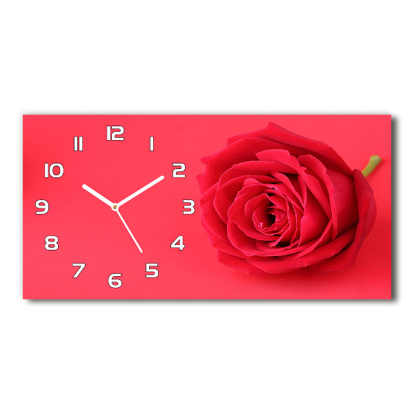 Orologio orizzontale con motivo di rosa rossa