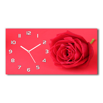 Orologio orizzontale con motivo di rosa rossa