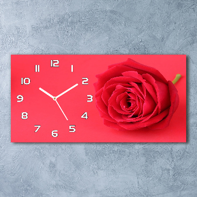 Orologio orizzontale con motivo di rosa rossa