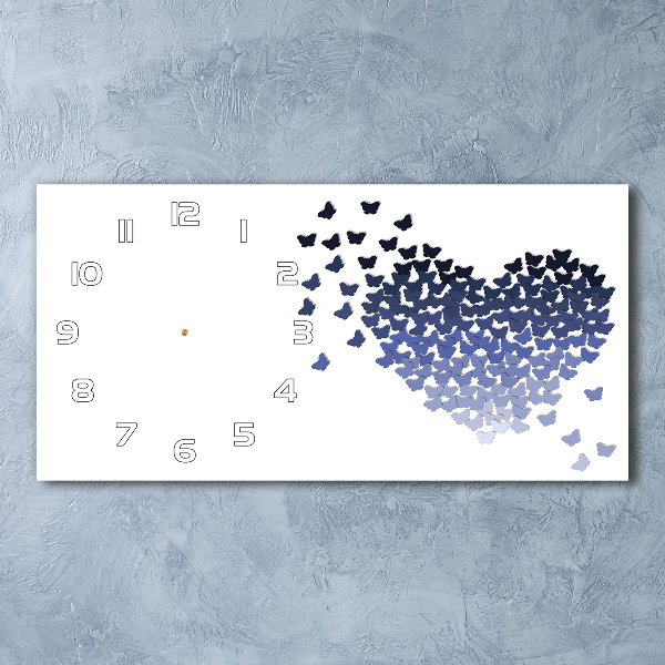 Orologio orizzontale con motivo a cuore di farfalle