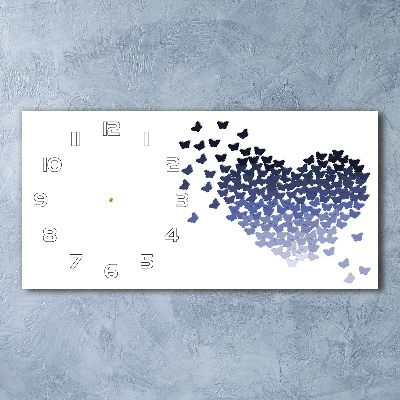 Orologio orizzontale con motivo a cuore di farfalle