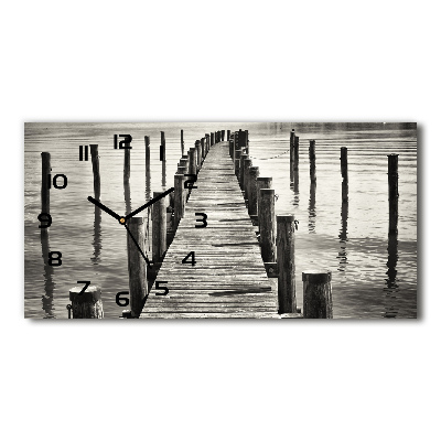 Orologio rettangolare con quadrante in molo di legno