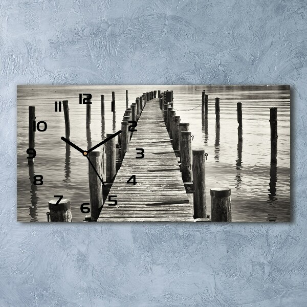 Orologio rettangolare con quadrante in molo di legno