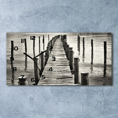 Orologio rettangolare con quadrante in molo di legno