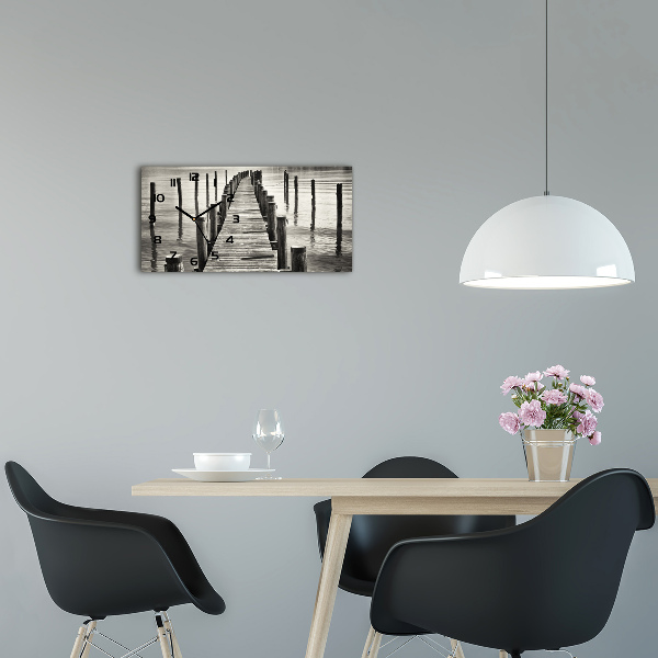 Orologio rettangolare con quadrante in molo di legno