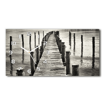 Orologio rettangolare con quadrante in molo di legno