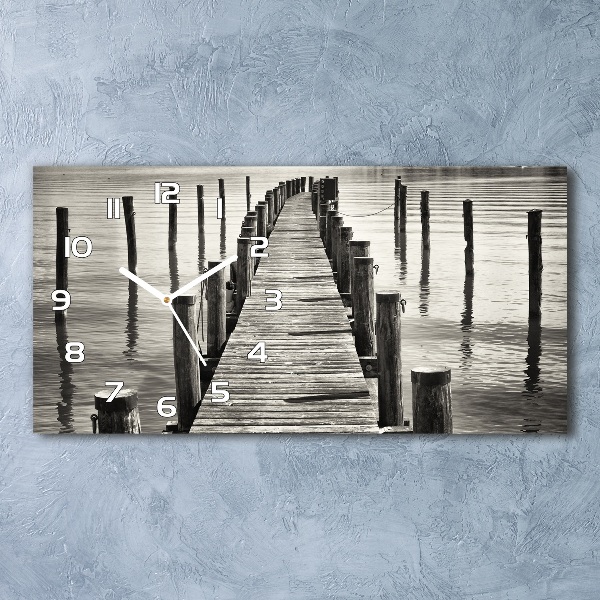 Orologio rettangolare con quadrante in molo di legno