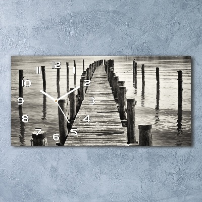 Orologio rettangolare con quadrante in molo di legno