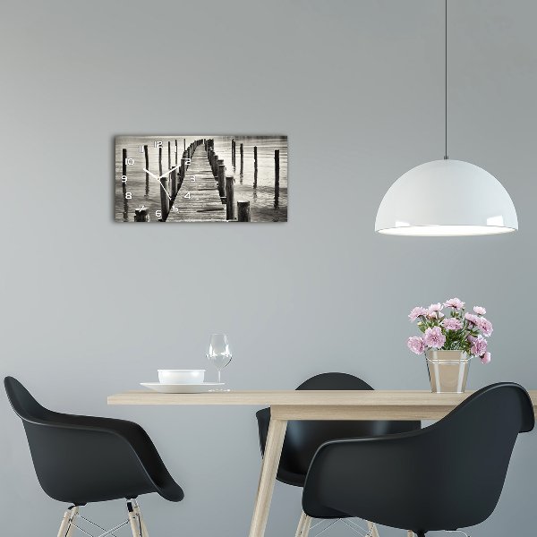 Orologio rettangolare con quadrante in molo di legno