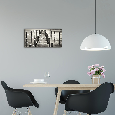 Orologio rettangolare con quadrante in molo di legno