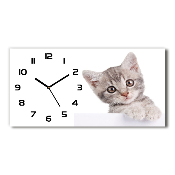 Orologio rettangolare con motivo gatto grigio