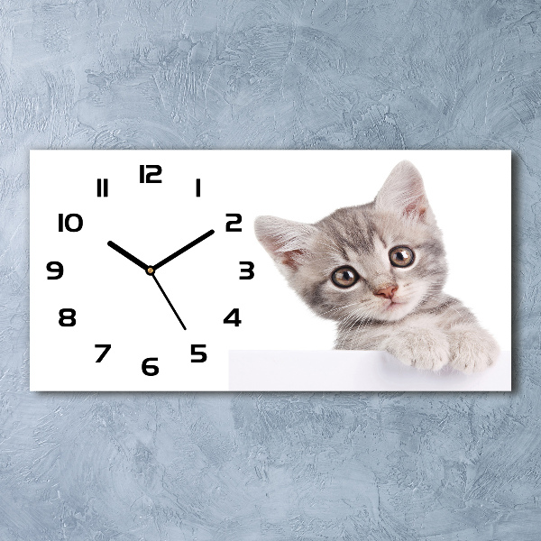 Orologio rettangolare con motivo gatto grigio