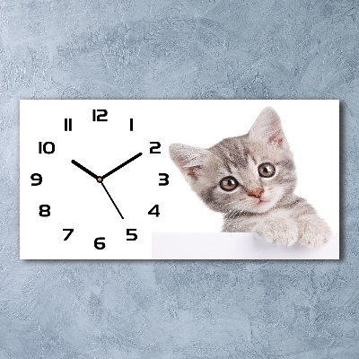 Orologio rettangolare con motivo gatto grigio