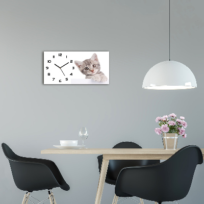 Orologio rettangolare con motivo gatto grigio