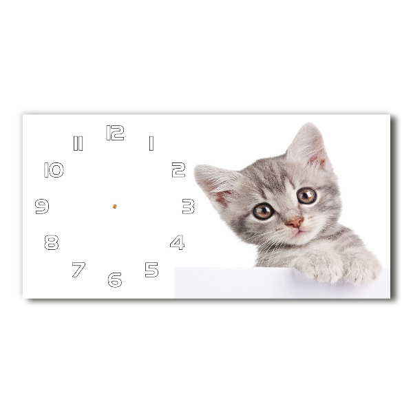 Orologio rettangolare con motivo gatto grigio