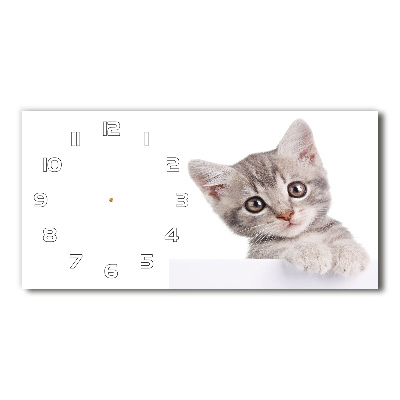 Orologio rettangolare con motivo gatto grigio