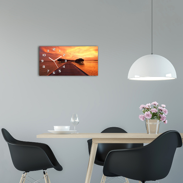 Orologio rettangolare con quadrante Bungalow alle Maldive