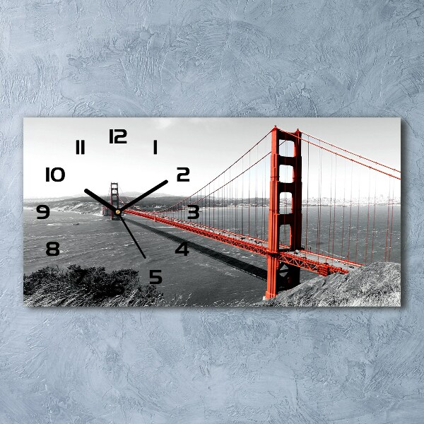 Orologio rettangolare con quadrante raffigurante il ponte di San Francisco